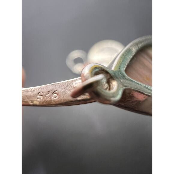 NEW Polychrome Jasper teardrop sterling silver dangle earrings 11.37 grams - Picture 2 of 11